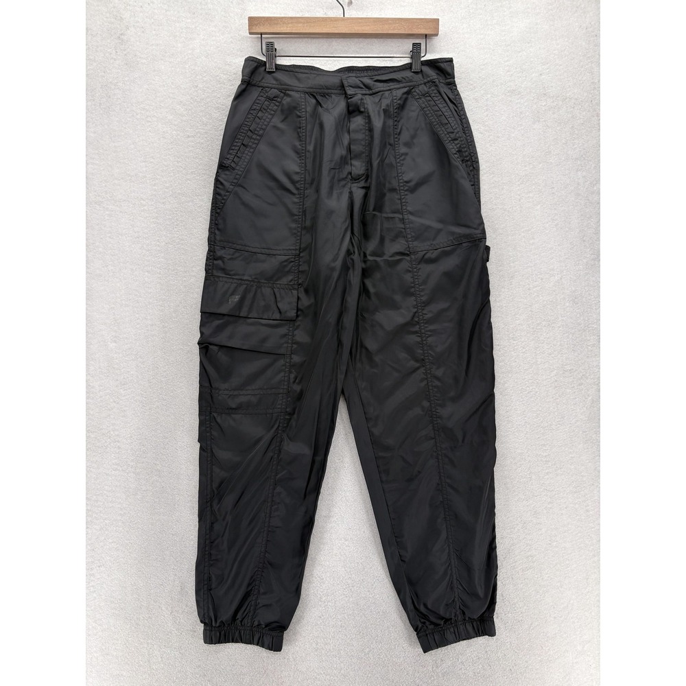 Fabletics Cargo Jogger Pants Mens Large Black Nylon Elastic Cuff Lightweight Gym